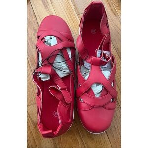 Red faux leather Mary Jane shoes - 9W